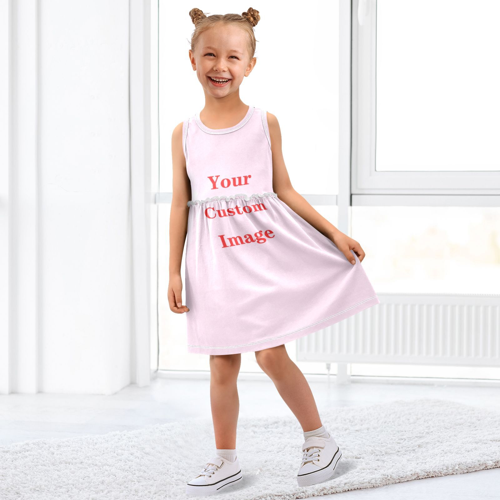 Baby Clothing Images - เสื้อผ้าเด็กฤดูร้อนใหม่เจ้าหญิงแขนกุดชุดเด็กชุดภาพที่กําหนดเองปาร์ตี้ชุดเด็กสําหรับเสื้อผ้าเด็ก 2-8Y