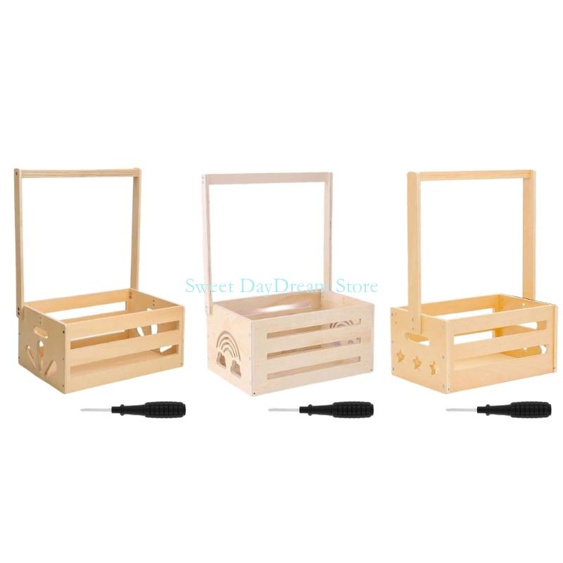 Baby Clothing Storage - Y88C Wooden Baby Showers ของขวัญตะกร้าเรือนกระจกตู้เสื้อผ้าจัดเก็บกล่องสำหรับเสื้อผ้า