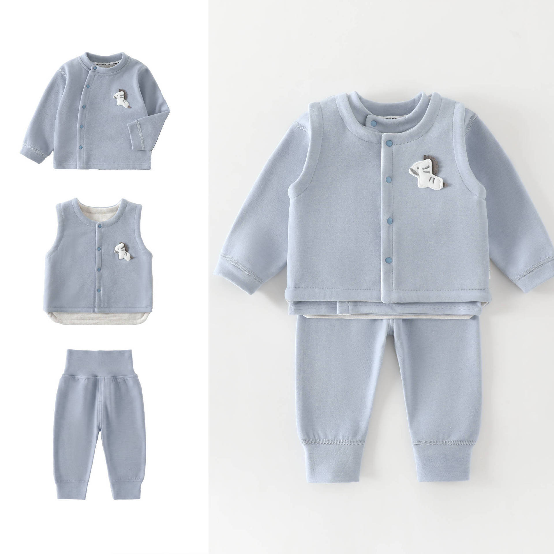 ชุดเสื้อกั๊ก+เสื้อแขนยาว+กางเก - Baby Clothing Quality บทวิจารณ์และราคา