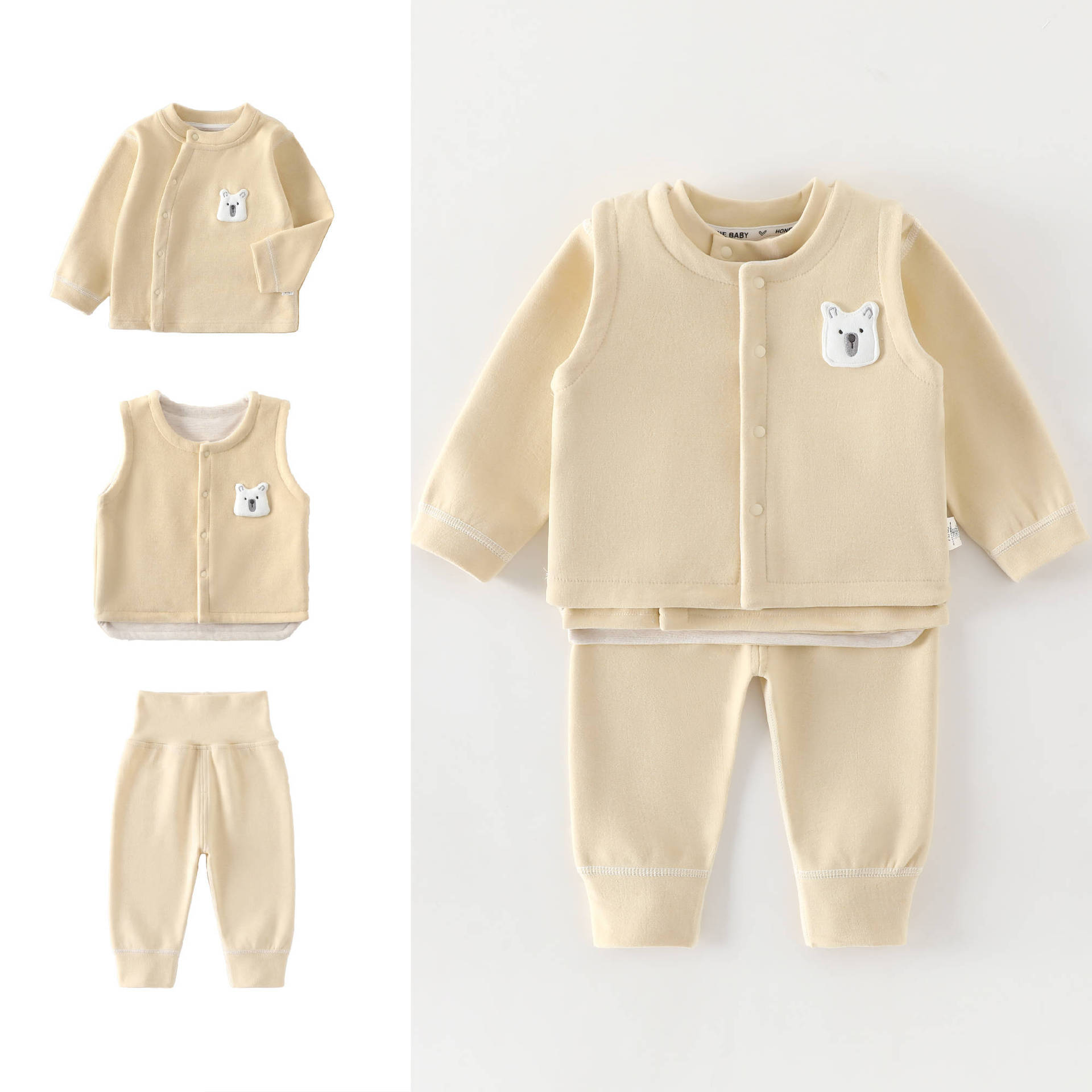 ชุดเสื้อกั๊ก+เสื้อแขนยาว+กางเก - Baby Clothing Quality บทวิจารณ์และราคา